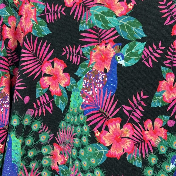 SMASHED LEMONS | Peacock Tropical long sleeve Dress NWT - Picture 9 of 11